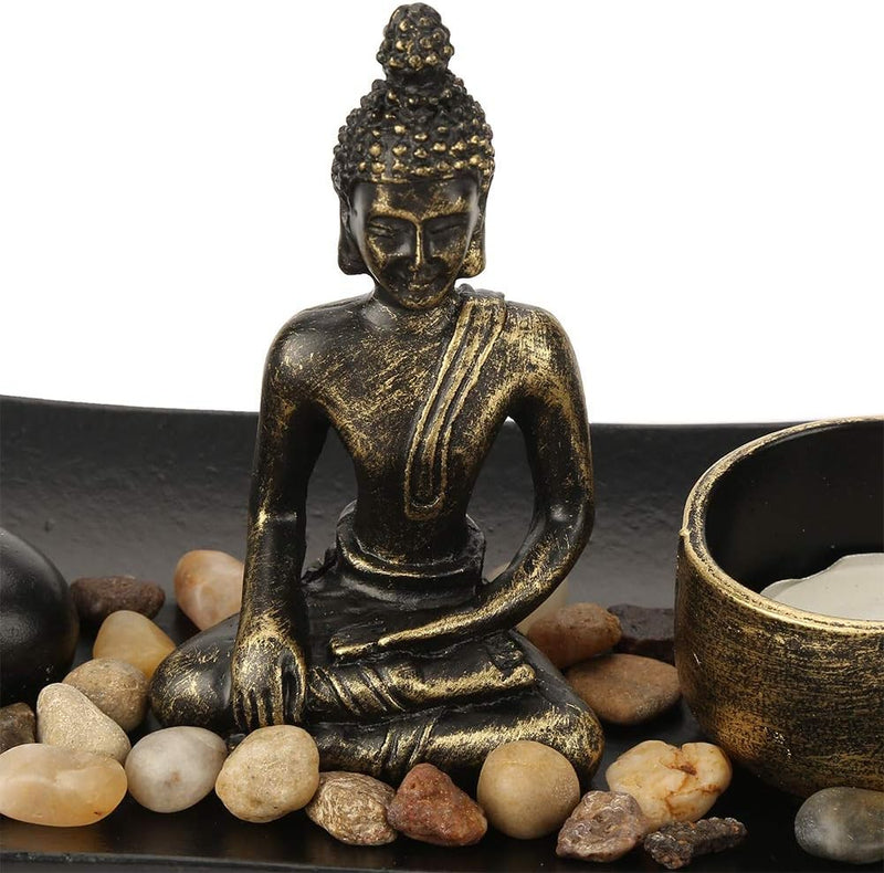 Tischplatte Buddha Statue Räucherstäbchen Halter Zen Garten Sand Meditation