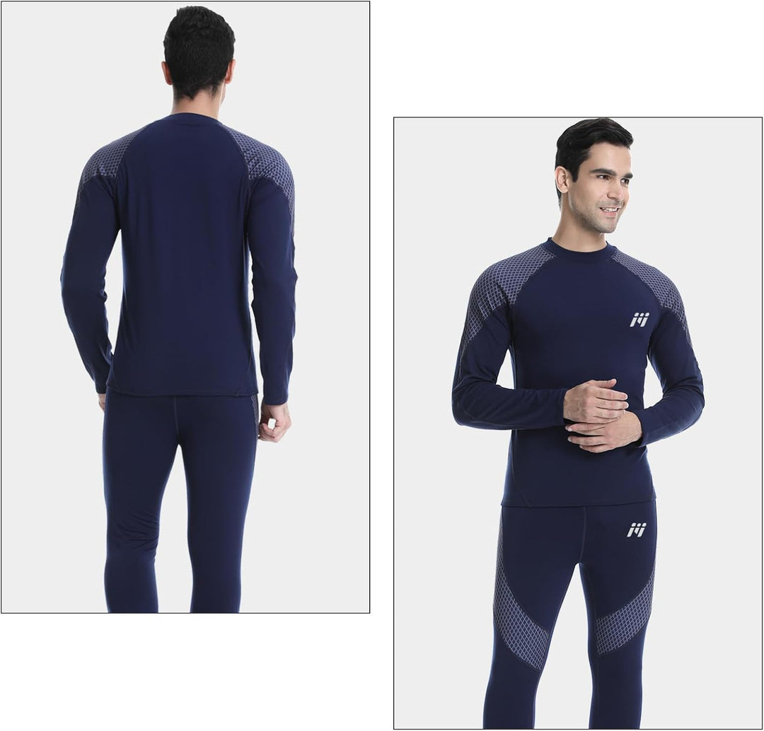 MEETWEE Thermounterwäsche Herren, Funktionsunterwäsche Winter Skiunterwäsche Suit Atmungsaktiv Therm