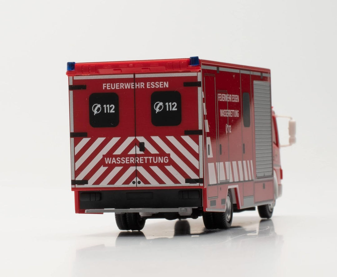 herpa 096553 Mercedes-Benz Atego Koffer-LKW Feuerwehr Essen Wasserrettung in Miniatur zum Basteln Sa