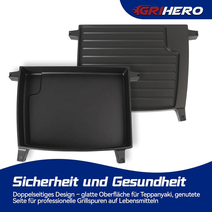 2 Stück Gusseisen Grillplatte Wende für Endars Urban, Explorer, Urban Pro, Explorer Pro, Grillplatte