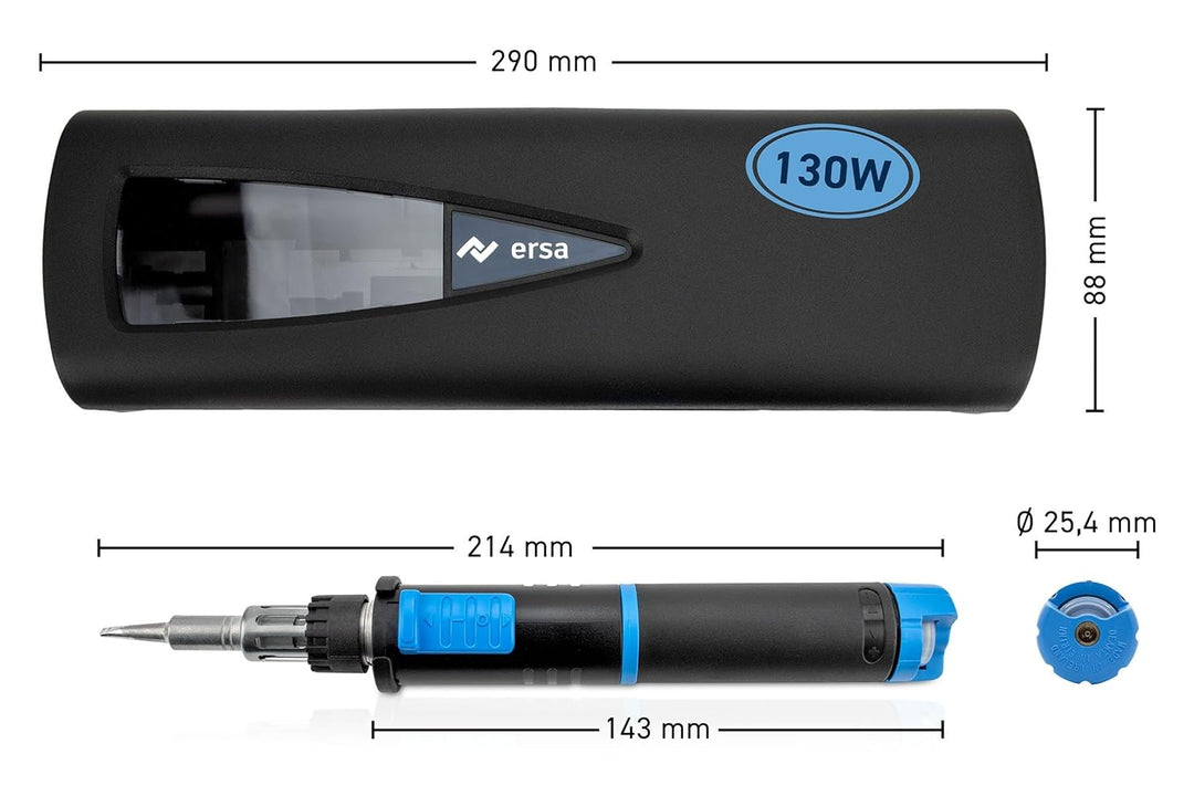 ERSA Independent 130 PROFI-Set Gaslötkolben 130W Temperatur bis 580 °C inkl. 4 Lötspitzen 2 Düsen 13