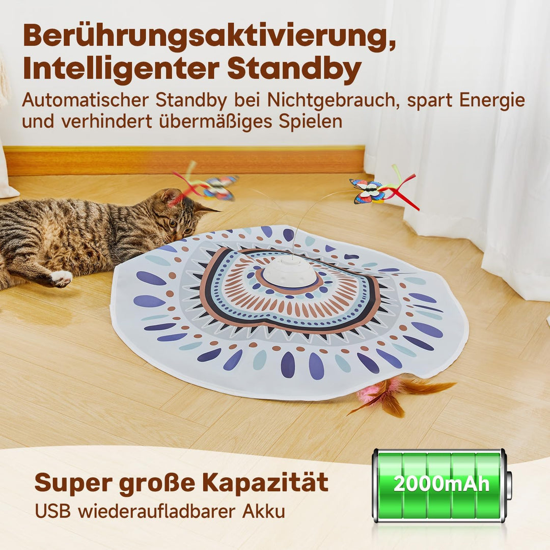 Potaroma Katzenspielzeug Selbstbeschäftigung, wiederaufladbar Elektrisch 3-in-1 Versteckspiel Kätzch