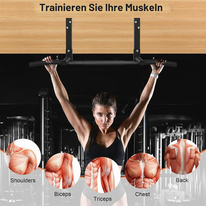 Klimmzugstangen Klimmzugstange Wandmontage Heimturnhalle Pull Up Bar, 3 Loch, Multifunktionale Edels