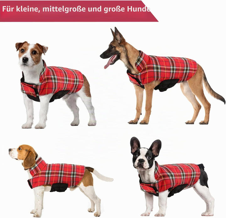 Kuoser Hundemantel Winter, Hundejacke für Grosse Hunde, Grosse Hundemantel Fleece Wasserdicht und Wa
