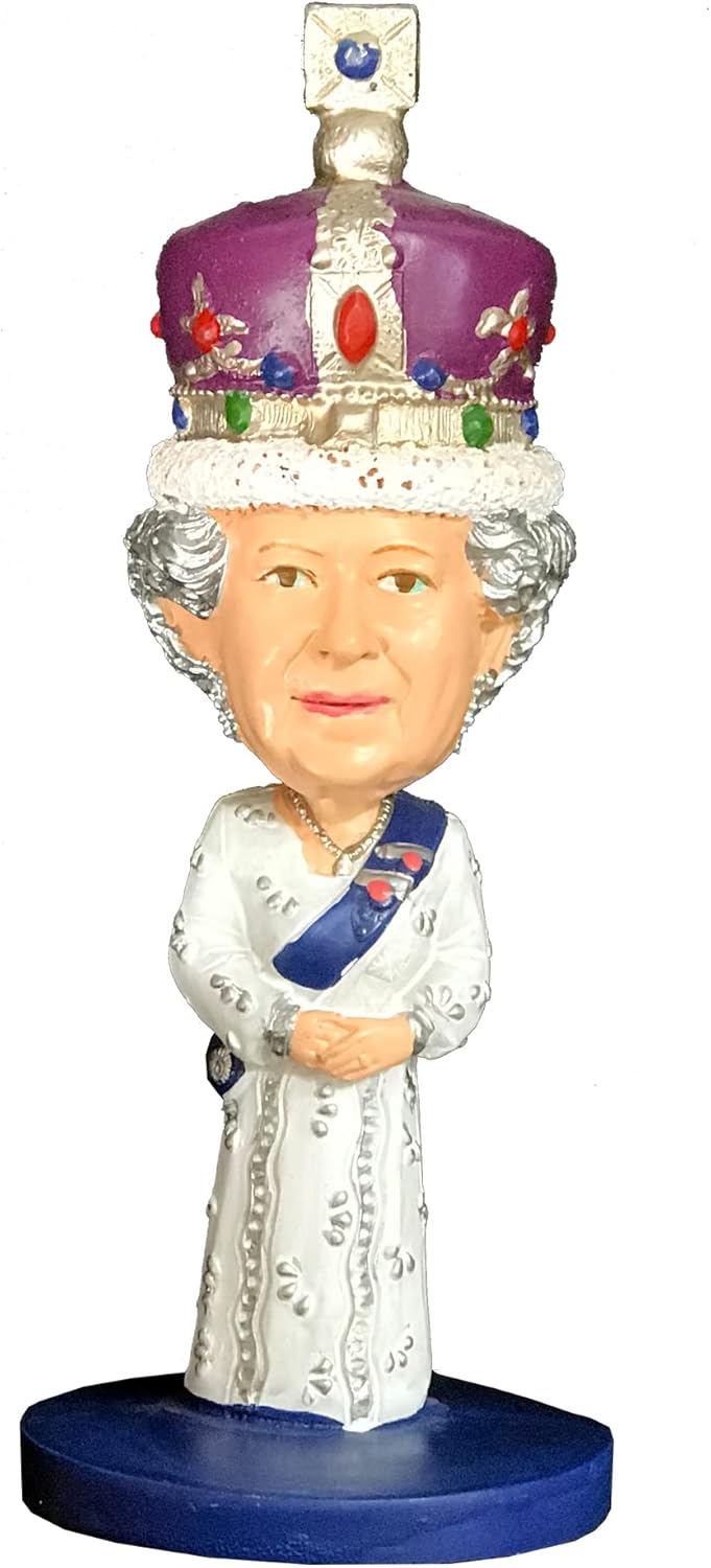 Elgate - Wackelkopf Kunstharzfigur Ihrer Majestät Königin Elizabeth II. im Regal Regalia. Höhe: ca.