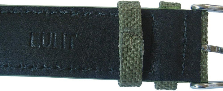 Eulit Uhrenarmband aus Segeltuch, 22 mm, Grün Made in Germany