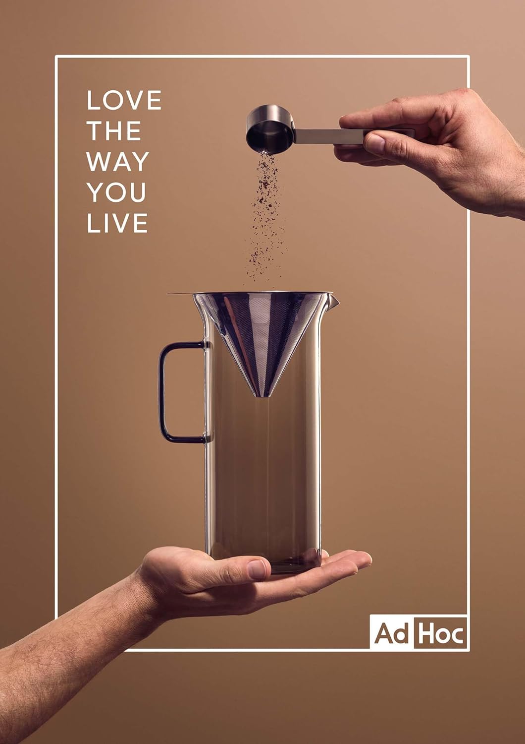 AdHoc MC83 Pour Over Kaffeebereiter Impact | 1000 ml | Mundgeblasenes Borosilikatglas | Aromaschonen