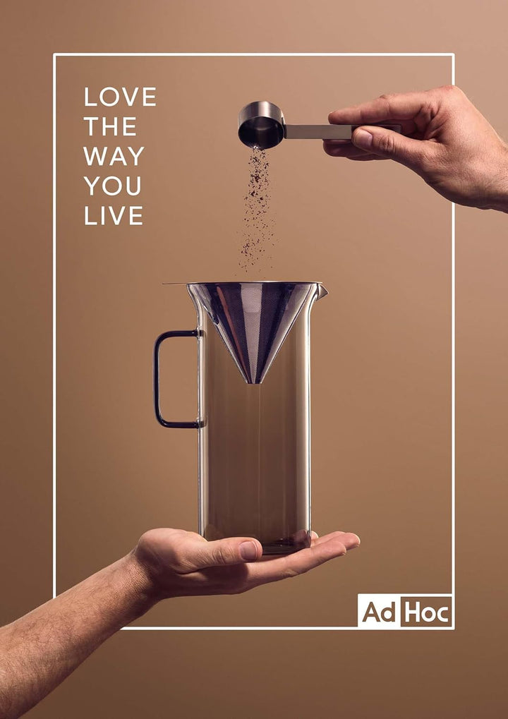 AdHoc MC83 Pour Over Kaffeebereiter Impact | 1000 ml | Mundgeblasenes Borosilikatglas | Aromaschonen