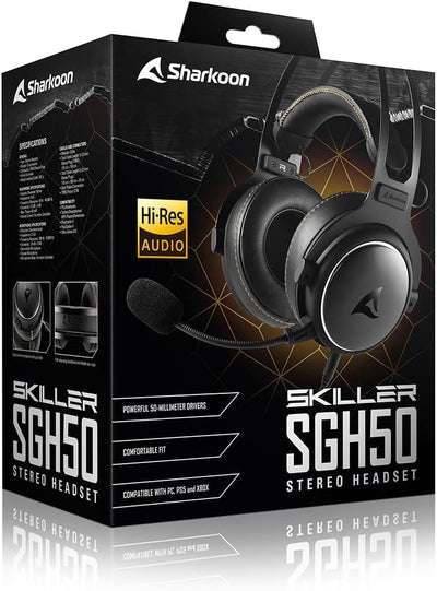 Sharkoon Skiller SGH50, Hi-Res Audio Gaming Headset Schwarz Ohrumschliessend Single