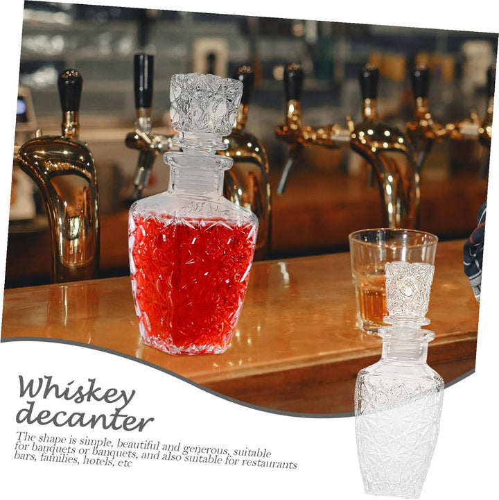 Transparente Whiskyglaskaraffe Glas Spirituosenspender 250ml – Dickwandige Weindekanter Karaffe Mit