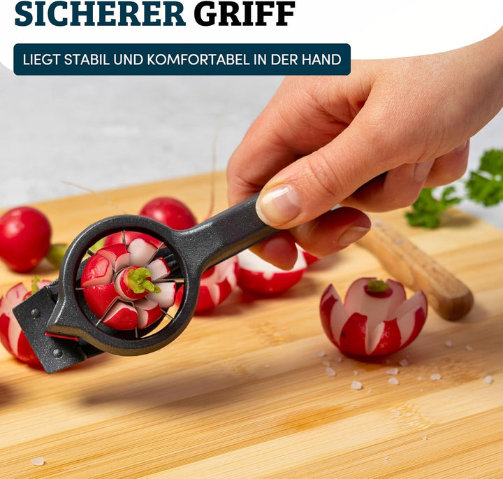 Westmark Radieschen Schneider Decoretto Black Edition – Radieschen & Zitronen verzieren – Buffet & S