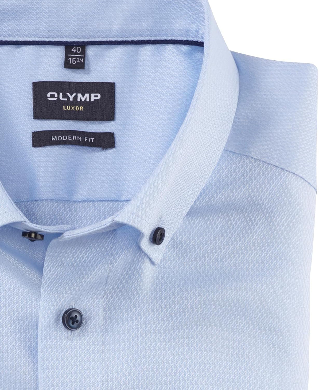 OLYMP Herren Businesshemd Langarm Luxor,Einfarbig,modern fit,Button-Down-Kragen 37 Bleu 11, 37 Bleu