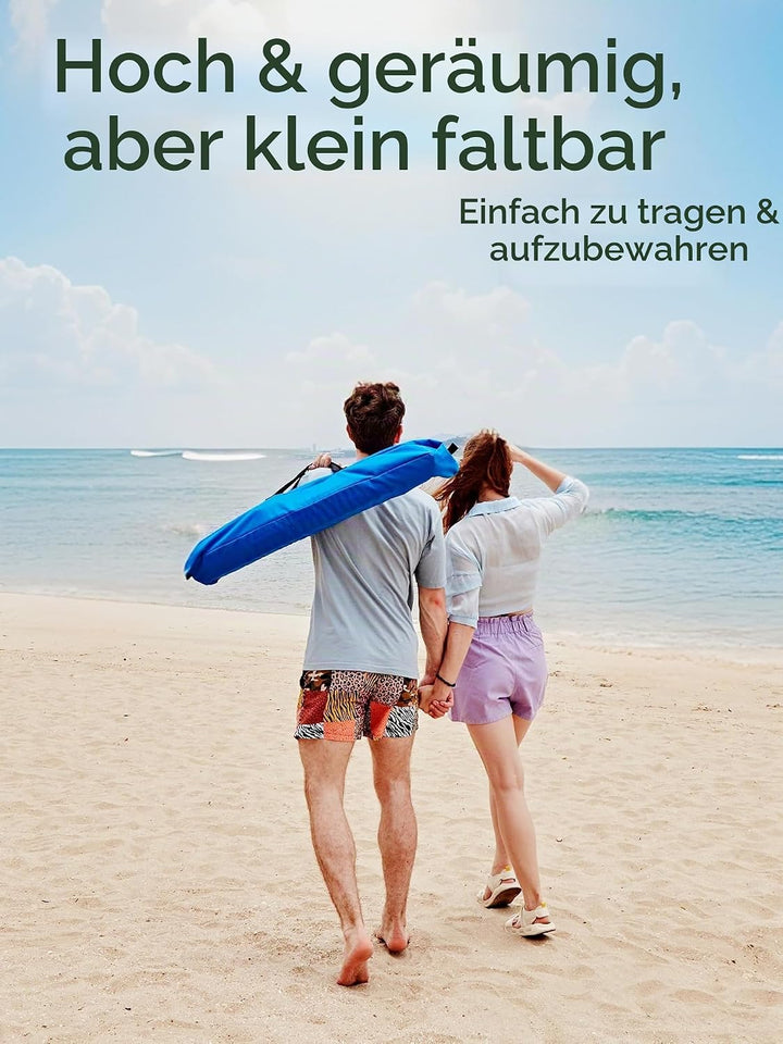 Strand-Sonnendach 3–6 Pers. tragbar, selbstausrichtend, 3 Min. Aufbau. (Normal), Normal