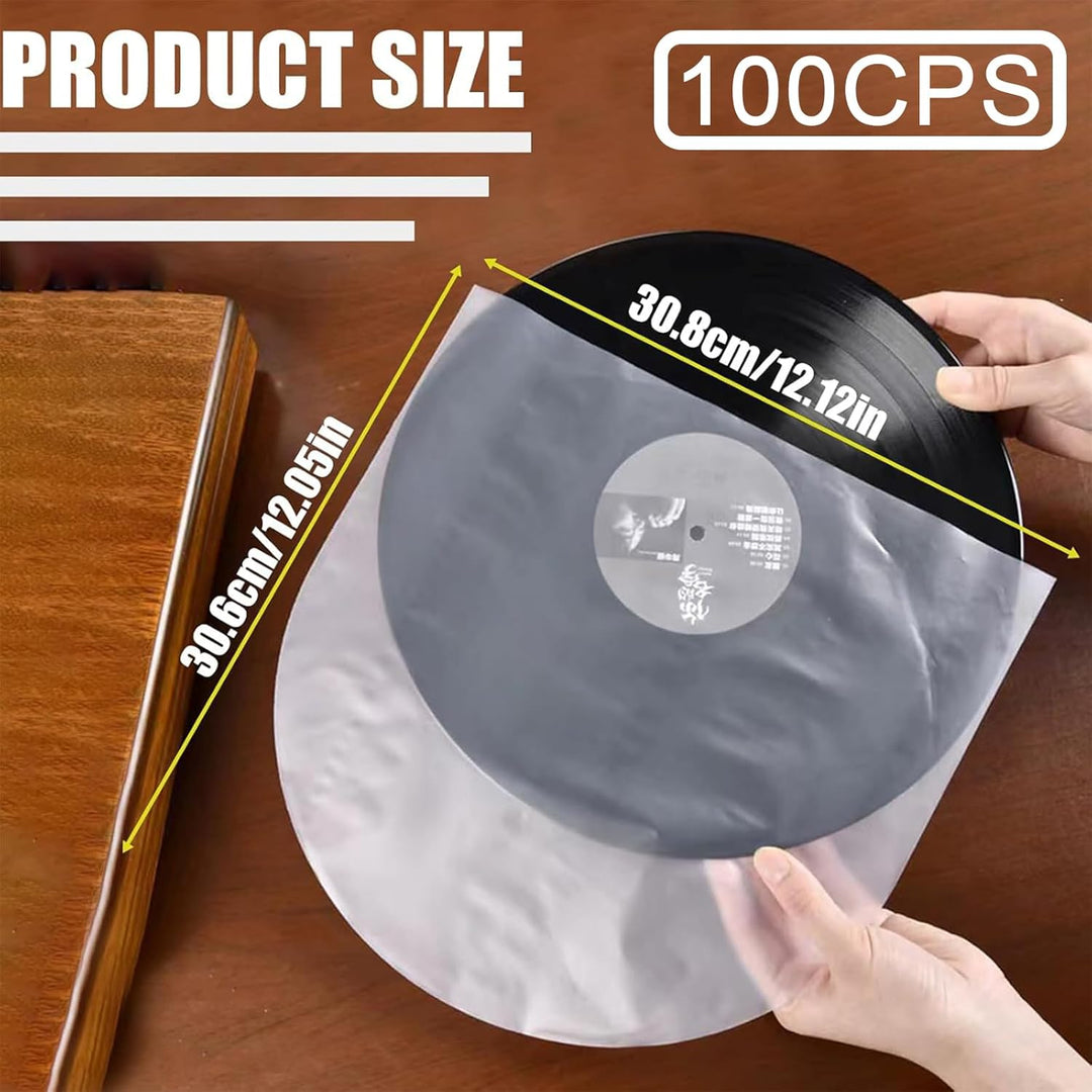 BUOSHUO 50 Stück Schallplatten-Innenhüllen 12 Zoll Antistatisch | Premium HDPE 50 Mikron für Lorde/K