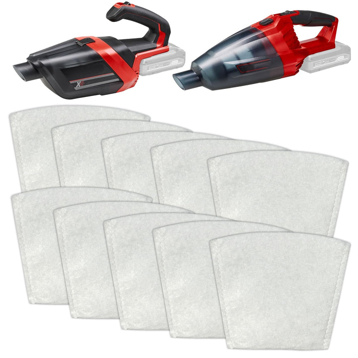 10er-Pack Filterbeutel Kompatibel mit Einhell Power X-Change TE-VC 18 Li-Solo & TE-HV 18/06 Li-Solo