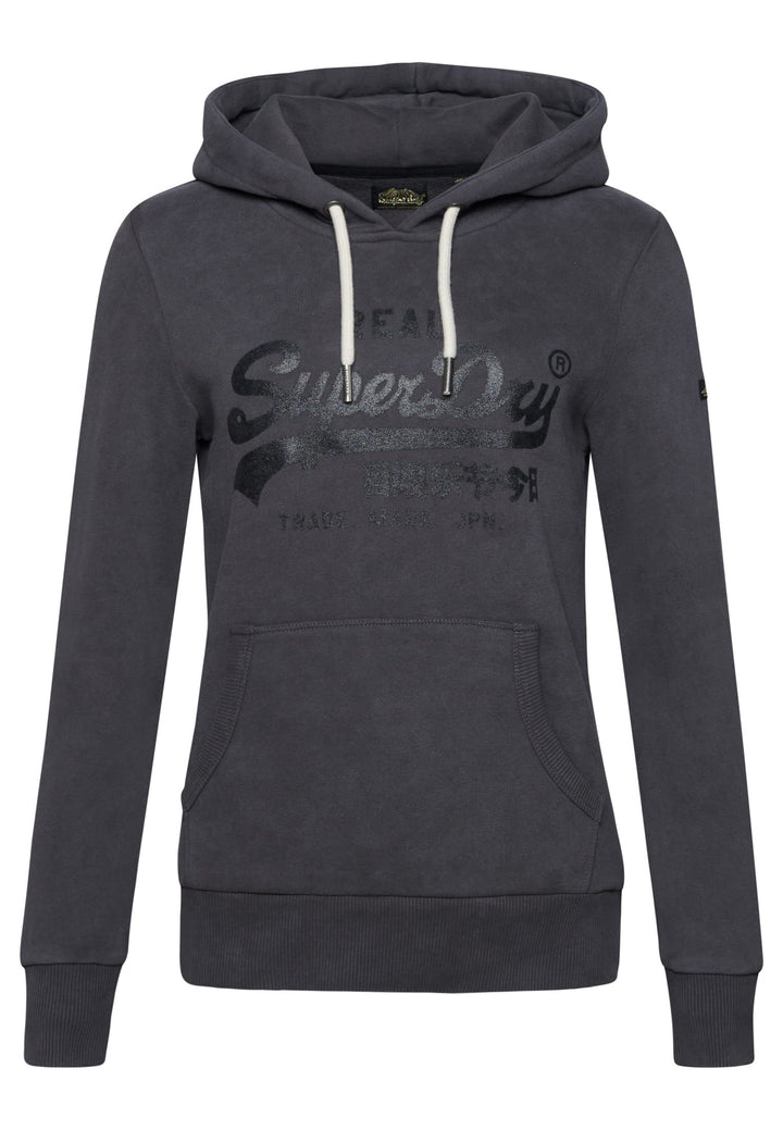 Superdry Damen Train Core Hood Hooded Sweatshirt 34 Charcoal, 34 Charcoal