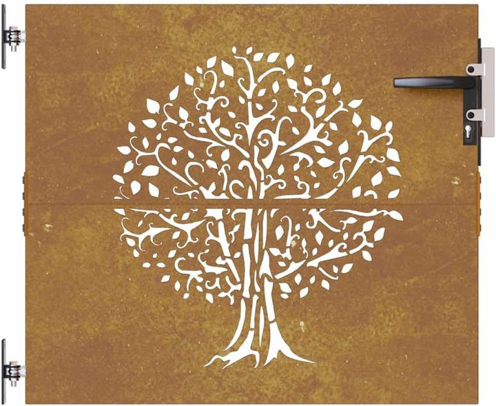 vidaXL Gartentor, Gartentür mit Bambus-Design, Abschliessbar Hoftor Eingangstor für Garten Terrasse,