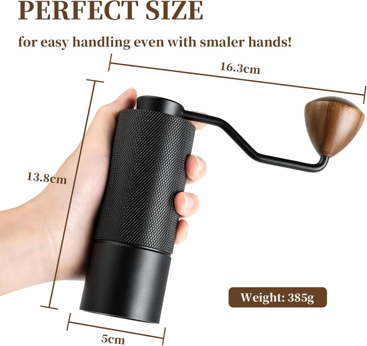 ISHEWUDU Manuelle Kaffeemühle, Kaffeemühle Manuell mit konischem Frässtift aus Edelstahl, Handkaffe