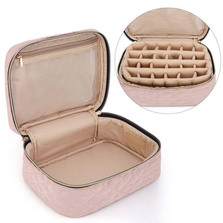 Yarwo Nagellack Tasche Organizer, Nagellack Aufbewahrungsbox für 24 Flaschen Nagellack (bis zu 15ml)