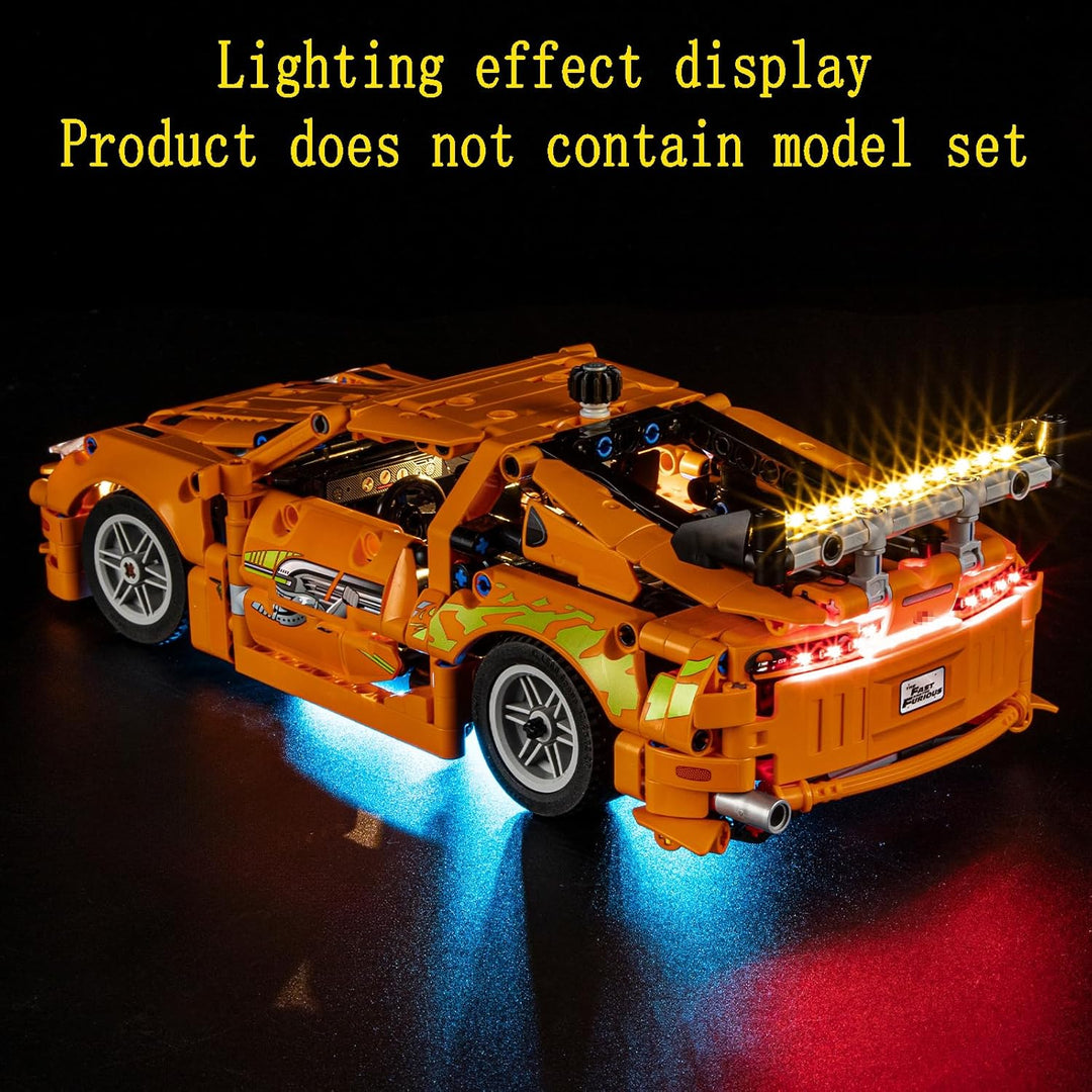 GEAMENT LED Licht-Set Kompatibel mit Lego Fast and Furious Toyota Supra MK4 Technic 42204 Bausteine