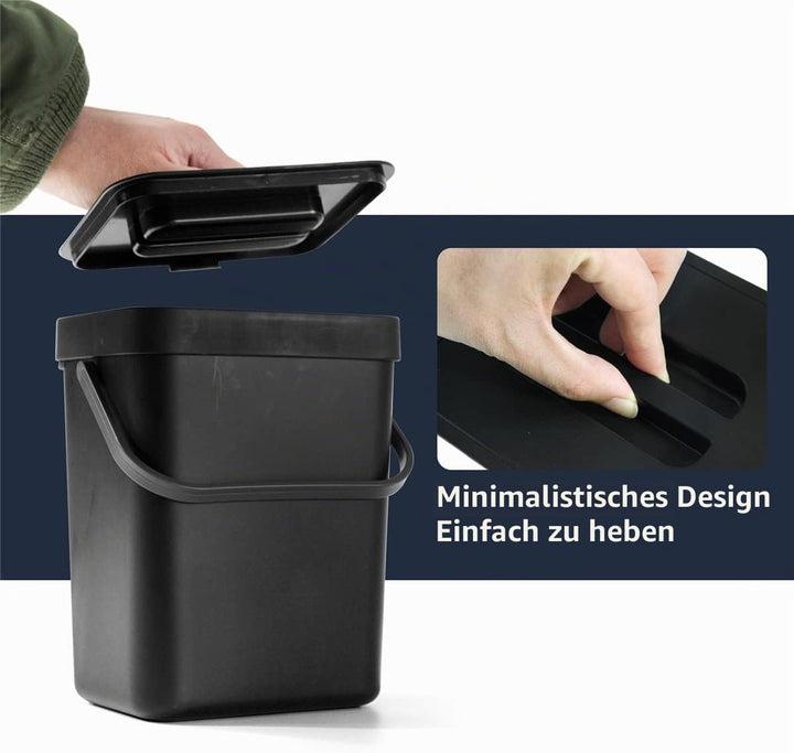Spesh Biomülleimer Küche 2er-Set(5L+3L) Kunststoff Komposteimer Geruchsdicht Aufhängbar Abfalleimer
