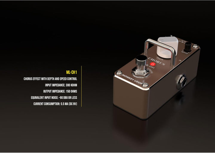 Monkey Loop ML-CH1 Pedal Efecto Chorus para Guitarra Chorus Pedal, Chorus Pedal