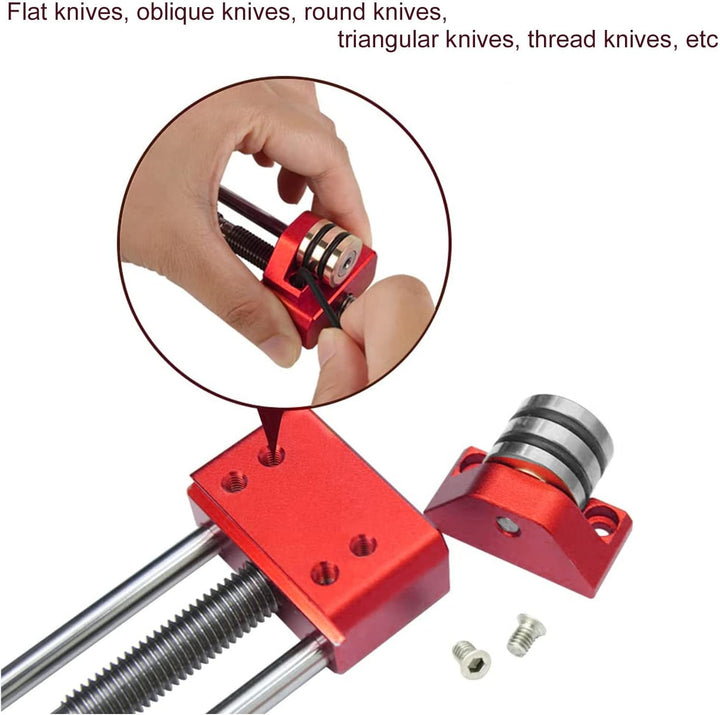 Verstellbare Schärflehre für Meissel und Hobel, Aluminiumlegierung, Rot und Silber, Professionelles