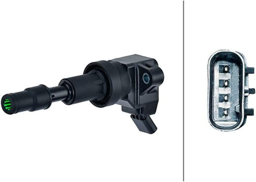 HELLA 5DA 358 168-781 Zündspule - 12V - 4-polig - Kerzenschachtzündspule - geschraubt