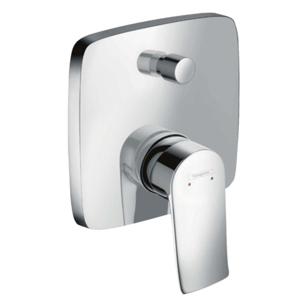 hansgrohe Metris Unterputz Wannenarmatur, für 2 Funktionen, Chrom eckig Wanne ohne Sicherungskombina
