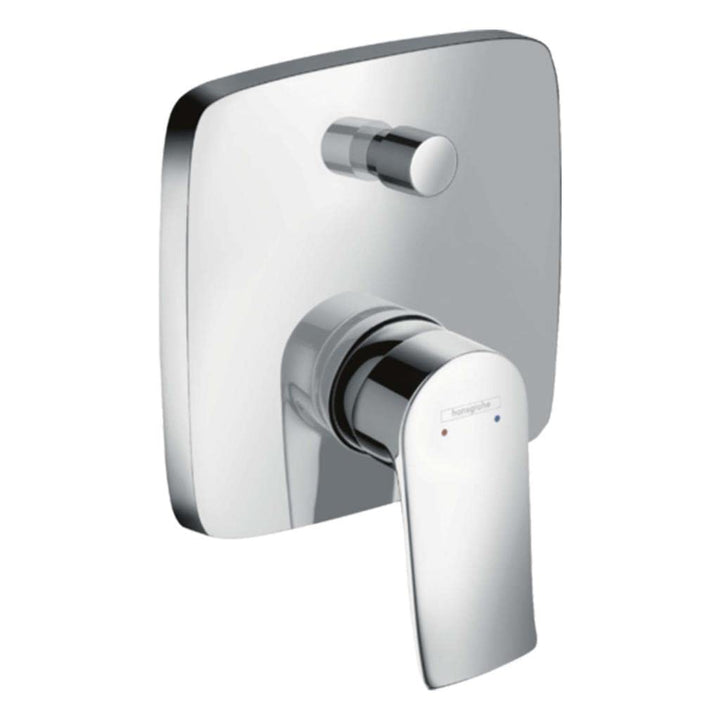 hansgrohe Metris Unterputz Wannenarmatur, für 2 Funktionen, Chrom eckig Wanne ohne Sicherungskombina