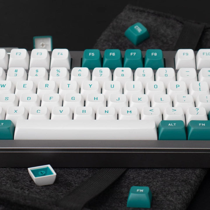 mintcaps dunkelgrünes weisses Tastenkappen-Set 150 Tasten MSA-Profil Double Shot ISO/ANSI-Layout für