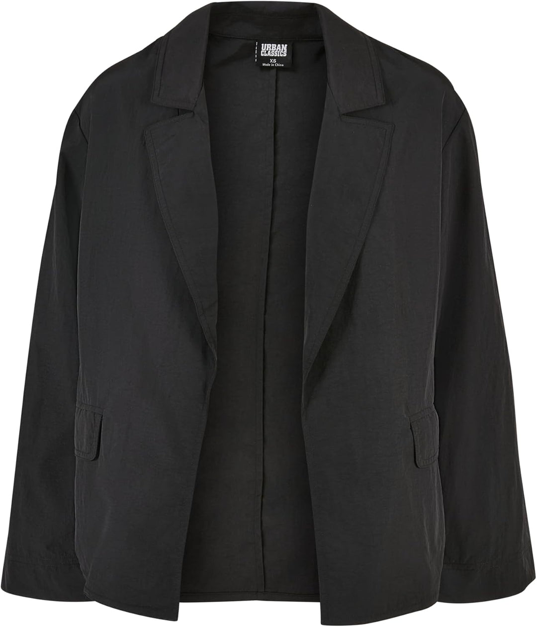 Urban Classics Damen Ladies Oversized Crinkle Nylon Blazer S Schwarz, S Schwarz