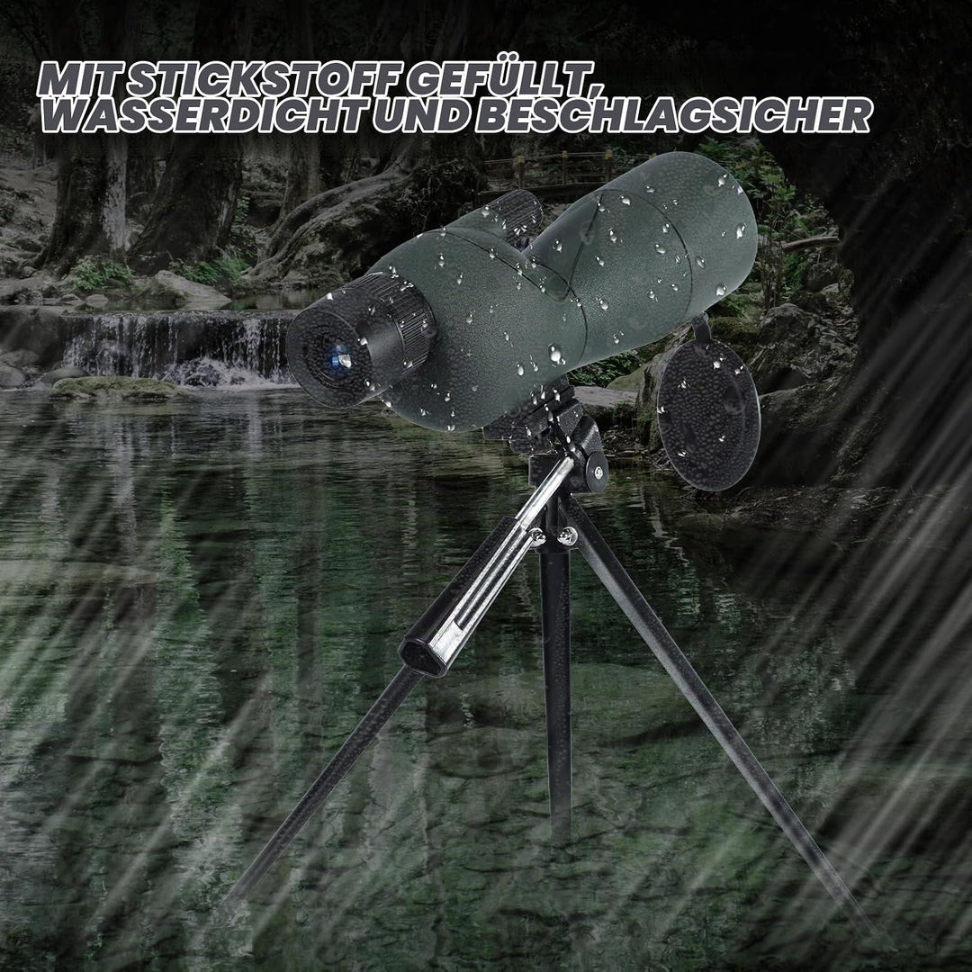 25-75X Spektive mit Stativ, Zoom Wasserdichtes BAK4 Prisma-Monokular-Teleskop für Vogelbeobachtung,