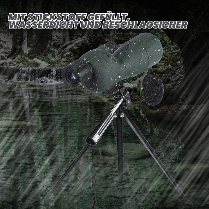 25-75X Spektive mit Stativ, Zoom Wasserdichtes BAK4 Prisma-Monokular-Teleskop für Vogelbeobachtung,