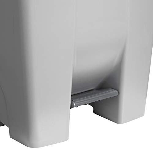 Sunware Basic Abfalleimer 120 Liter - 42,5 x 51 x 87,5 cm - mit Rädern/Fusspedal/Handgriff - grau/ge