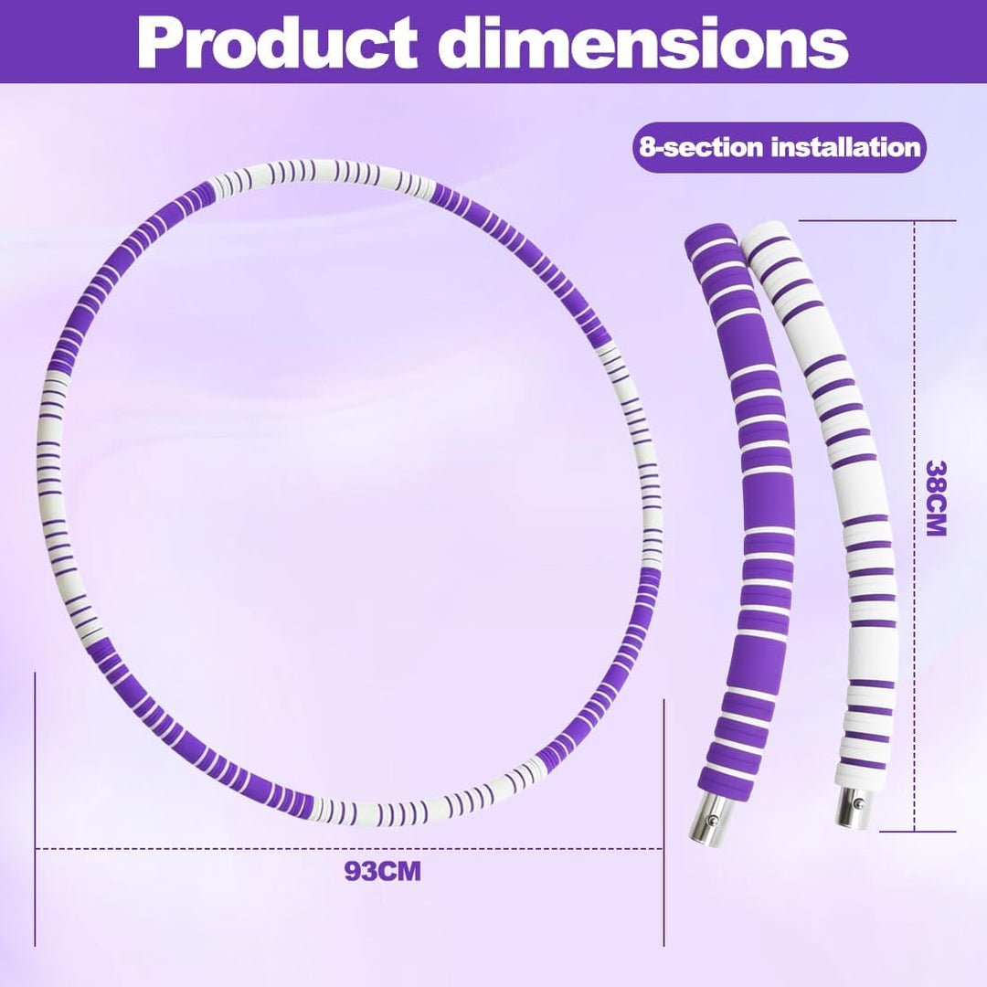 RANJIMA Hula Hoop Reifen, 8 Segmente Hoola Reifen mit Wellendesign Abnehmbarer Reorganisieren Fitnes