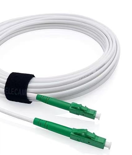 Elfcam® - 50m LWL Glasfaser-Kabel LC/APC auf LC/APC Stecker, Simplex 9/125μm Patchkabel, Lichtwellen