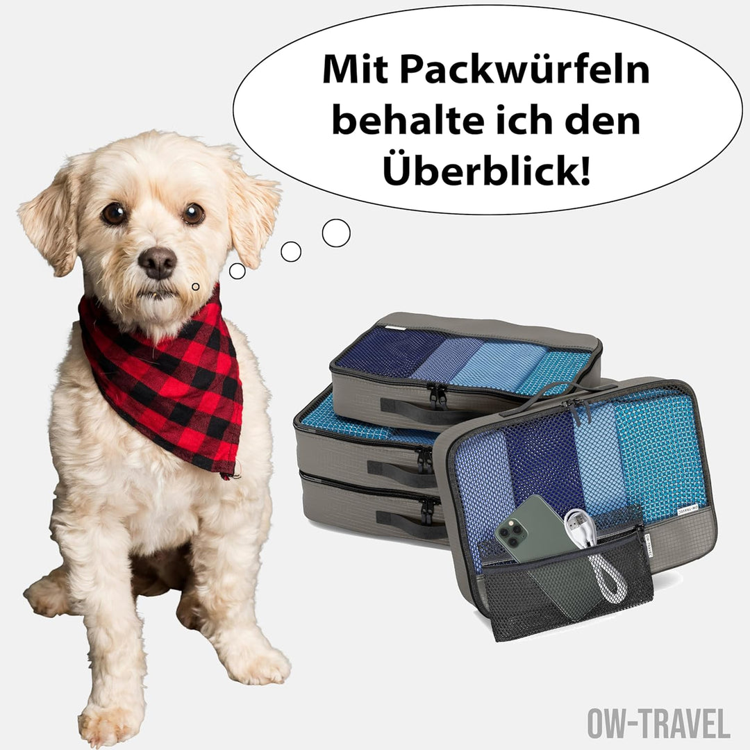 OW-Travel Einfach zu Organisierende Packtaschen für Koffer. Kleiderlagerung mit Reisewürfeln ein Kle