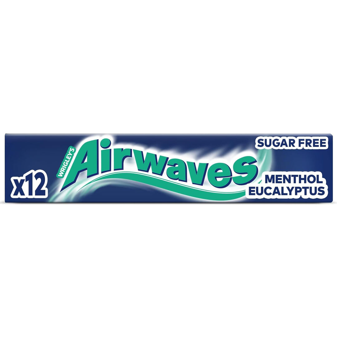 Airwaves Menthol und Eucalyptus, Zuckerfreier Kaugummi, Mit Minzfrische, 30 Packungen mit 12 Dragees