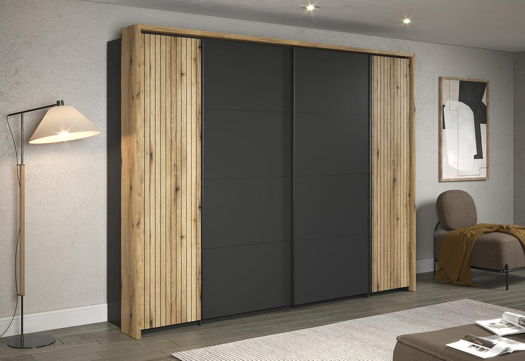 trendteam smart living - Esteban - Einlegeböden - Anthrazit - 3 Böden mit Winkelbodenträger - (BxHxT