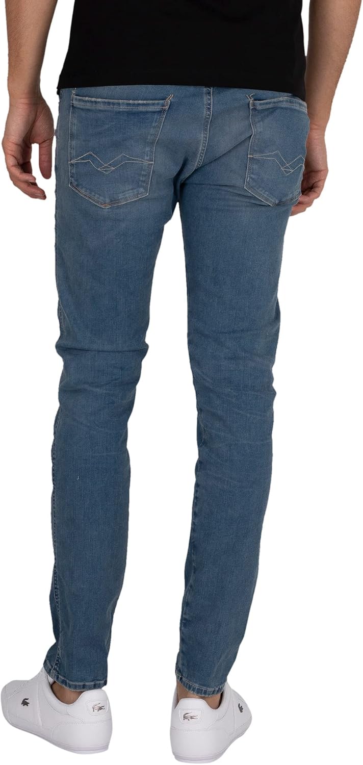Replay Herren Jeans Anbass Slim-Fit mit Power Stretch 36W / 32L 94 Medium Blue, 36W / 32L 94 Medium