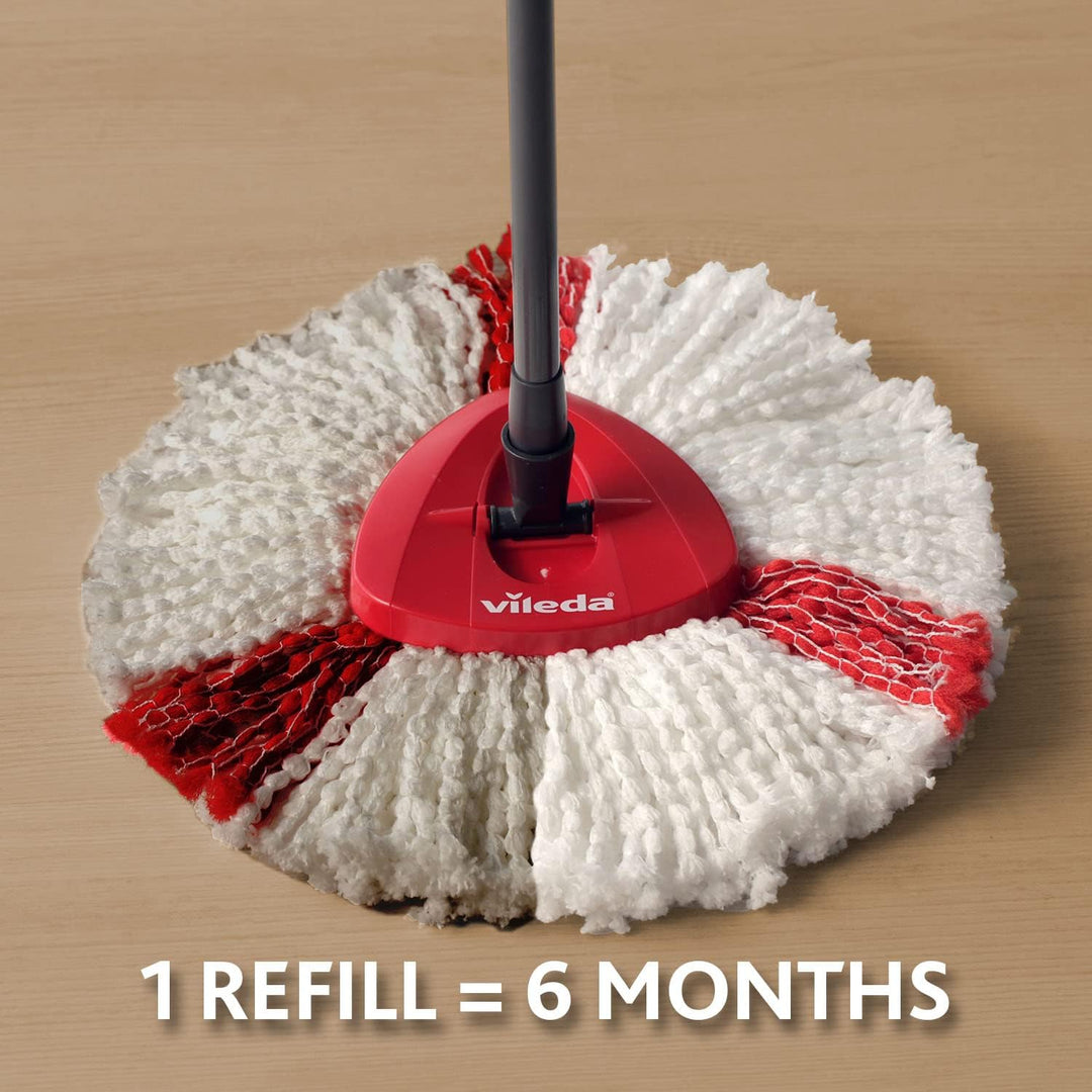 Vileda Turbo 2in1 EasyWring&Clean Wischmopp Ersatzköpfe, Mikrofaser Moppköpfe mit Kraftfasern für Vi