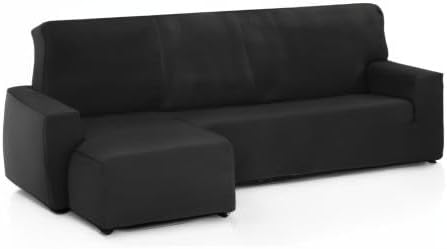 Martina Home - Sofabezug für Chaise Longue, Modell Túnez, Stoff, Schwarz, kurzes Eckteil Links, 32x1