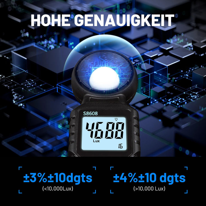 Mcbazel Digital Luxmeter Photometer Belichtungsmesser Beleuchtungsstärke Lichtmesser mit LCD Display