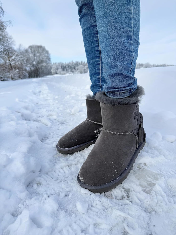Rohn Lammfell Boots Stockholm, Winter-Stiefel aus 100% Lammfell, warme Schneeschuhe