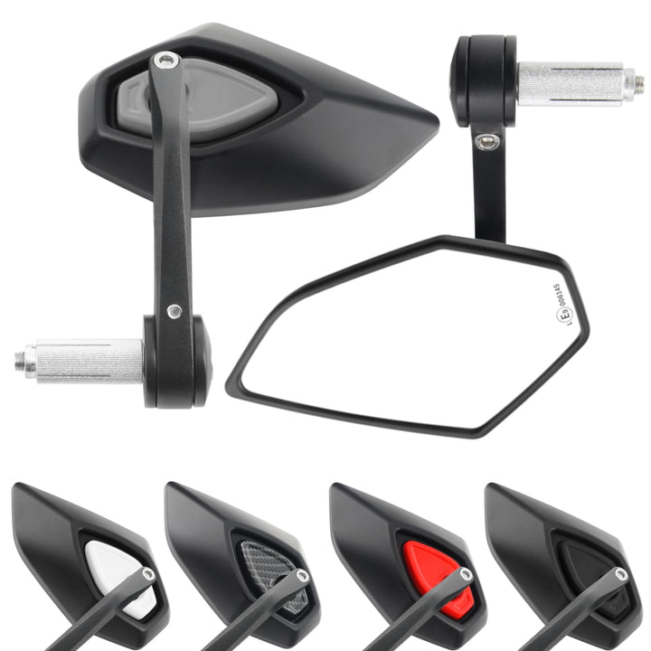 Area1 universal Motorrad Lenkerendenspiegel Rückspiegel Paar e-geprüft kompatibel mit Duke SMC/R MT0