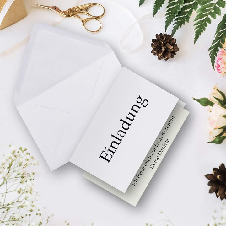 200x Faltkarten SET DIN A6/C6 mit Brief-Umschlägen in Hochweiss/Kristallweiss - inklusive Einleger -