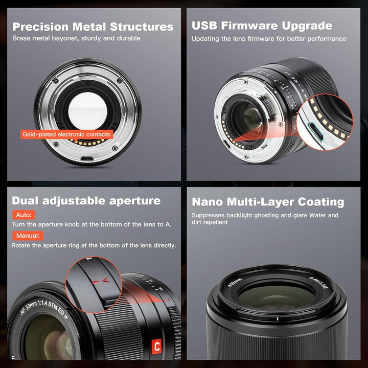 VILTROX 33mm F1.4 Wide Angle Autofocus Lenses for Fuji X Mount Camera Lenses Camera Lenses Compatibl