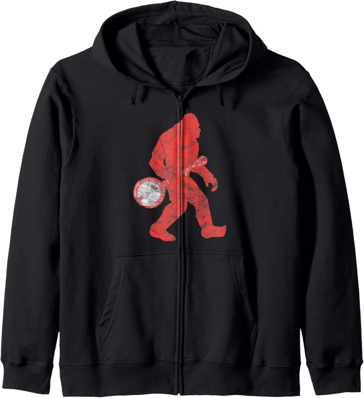 Bigfoot & Banjo - Sasquatch Silhouette Retro Bluegrass Kapuzenjacke