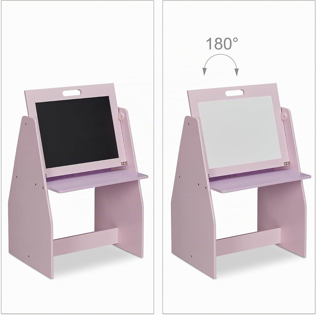 Relaxdays Kinderregal mit Tafel, Spielzeugregal mit 2 Fächern &amp; Stoffbox, HBT: 84x52x45 cm, Spieltaf